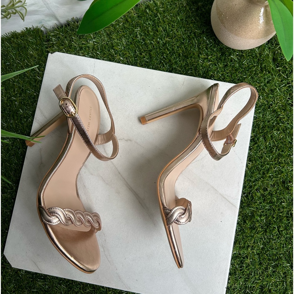 Stuart Weitzman Dancer Twistie 4” Rose Gold Leath… - image 6